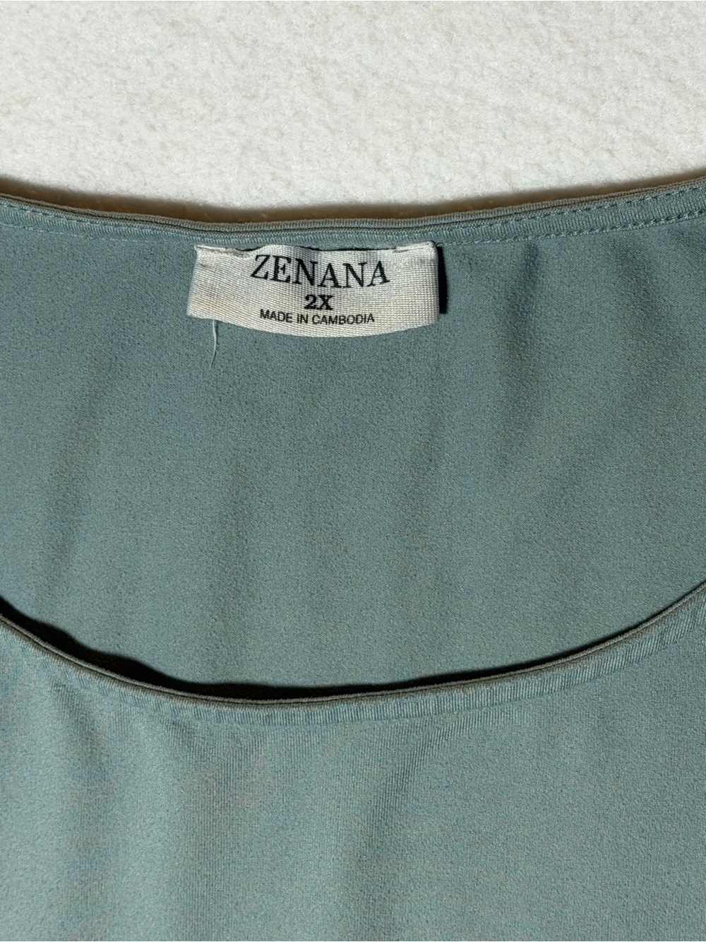Zenana Chic Sage Green Babydoll Tank Top Tunic 2X - Picture 2 of 3